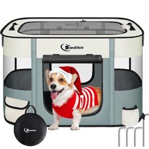 Siedhkit Pet Playpen with Mesh Panels
